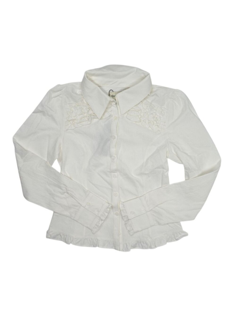 Threetimes Vintage Frill Shirt in White